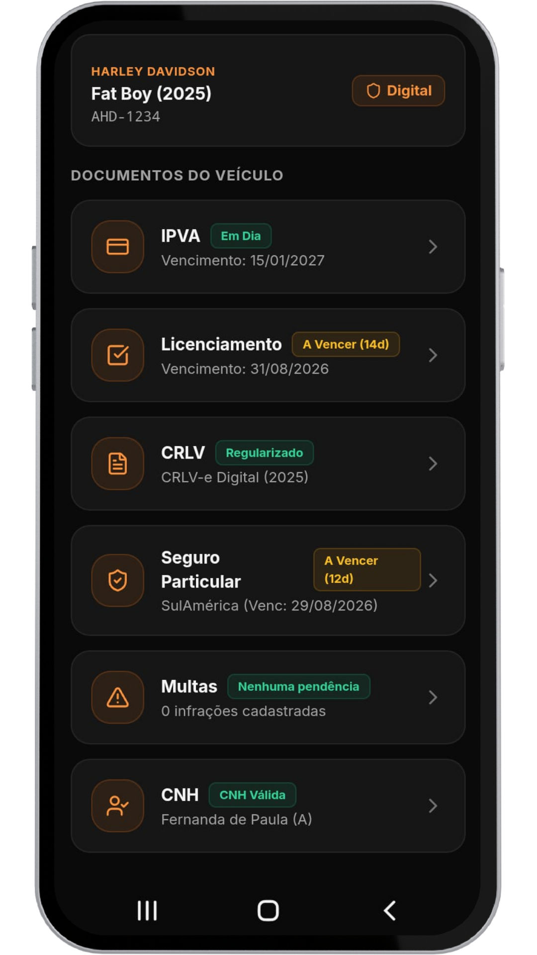 Documentos e CNH